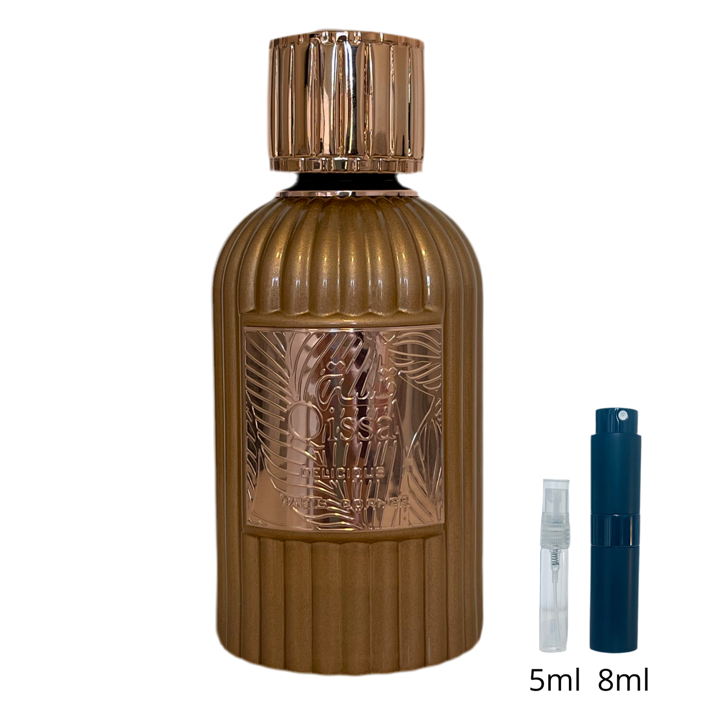 Qissa Delicious – Paris Corner / Échantillon 5 ml ou 8 ml / Flacon en verre avec spray / Parfum format voyage