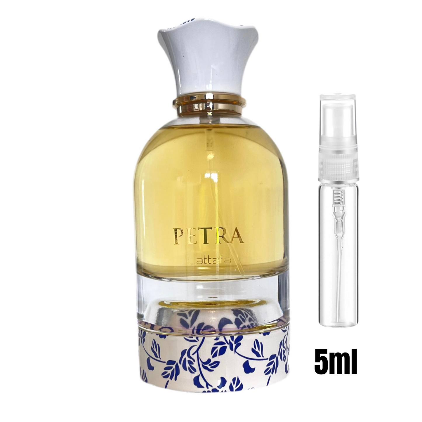 Échantillon 5 ml de Petra – Lattafa / Parfum riche et mystérieux / Format pratique et élégant.