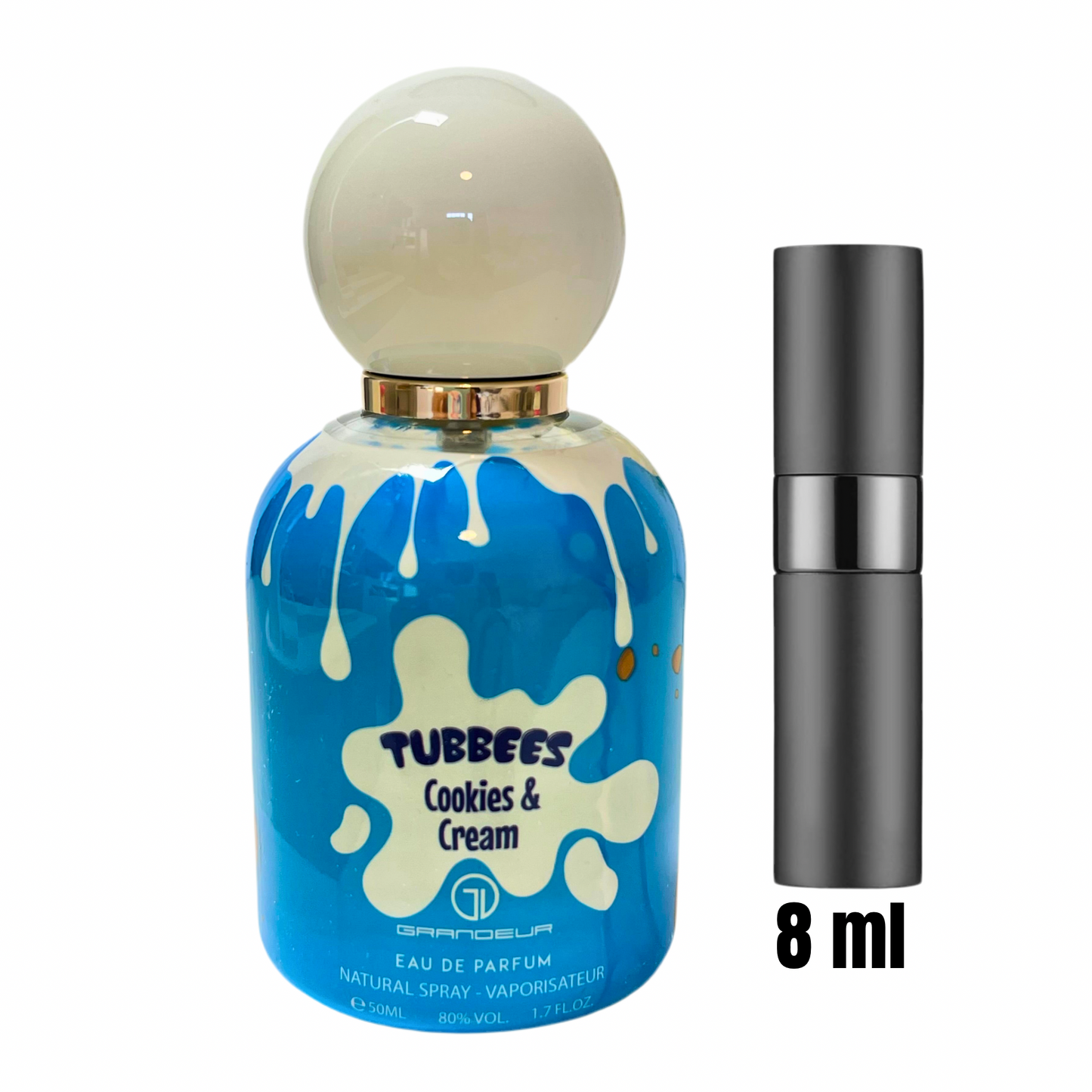Échantillon 8 ml de Tubbees Cookies & Cream / Parfum régressif et sucré à emporter partout.