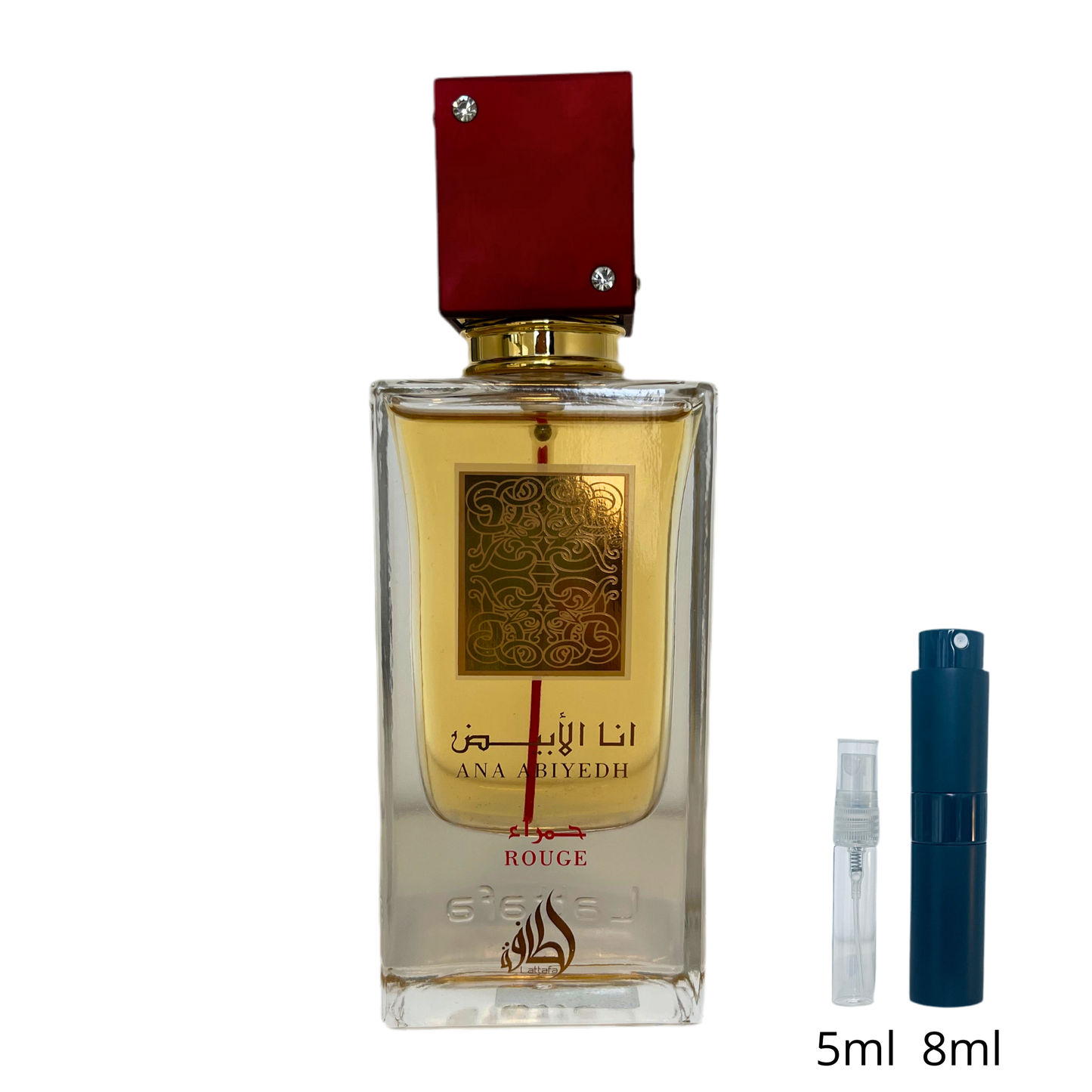 Ana Abiyedh Rouge – Lattafa : une fragrance iconique, chaude et luxueuse à base d’ambre et de musc.