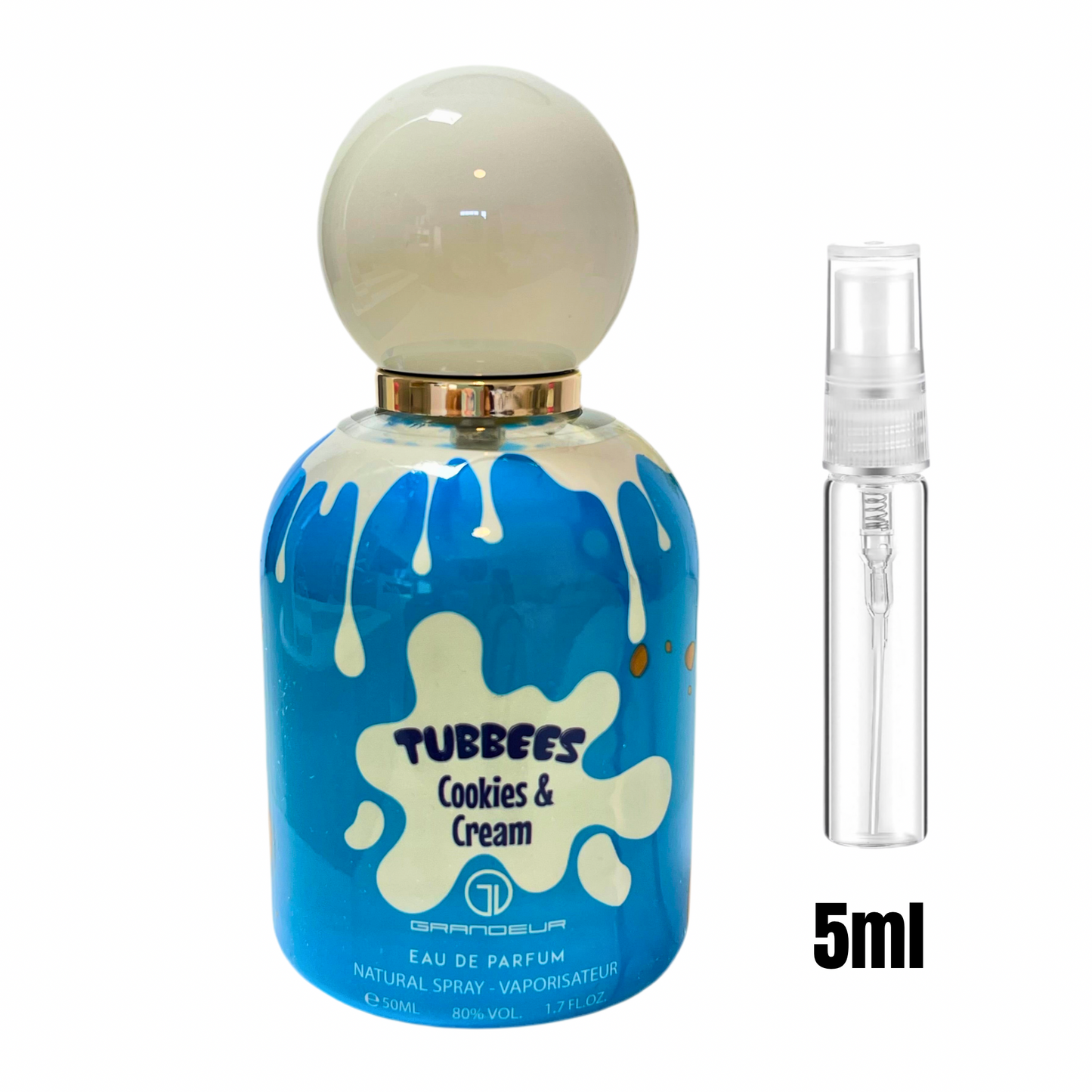 Échantillon 5 ml de Tubbees Cookies & Cream / Format idéal pour découvrir une senteur douce et crémeuse.