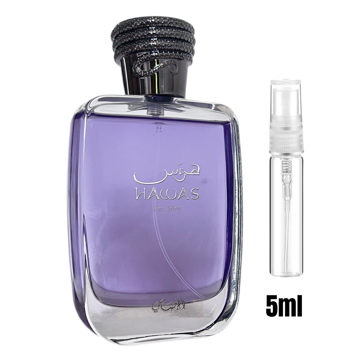 Échantillon 5 ml de Hawas For Him – Rasasi / Parfum masculin frais et moderne.