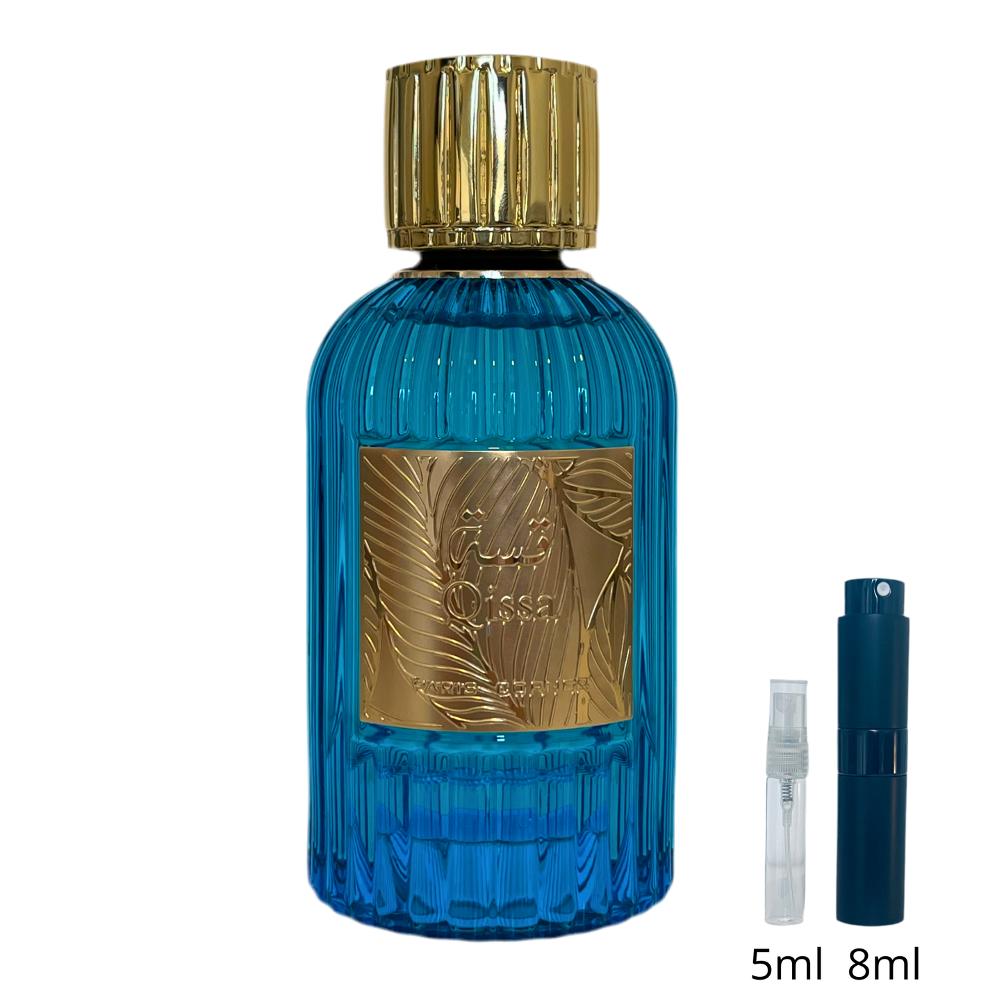 Qissa Blue – Paris Corner / Échantillon 5 ml ou 8 ml / Flacon en verre avec spray / Parfum format voyage