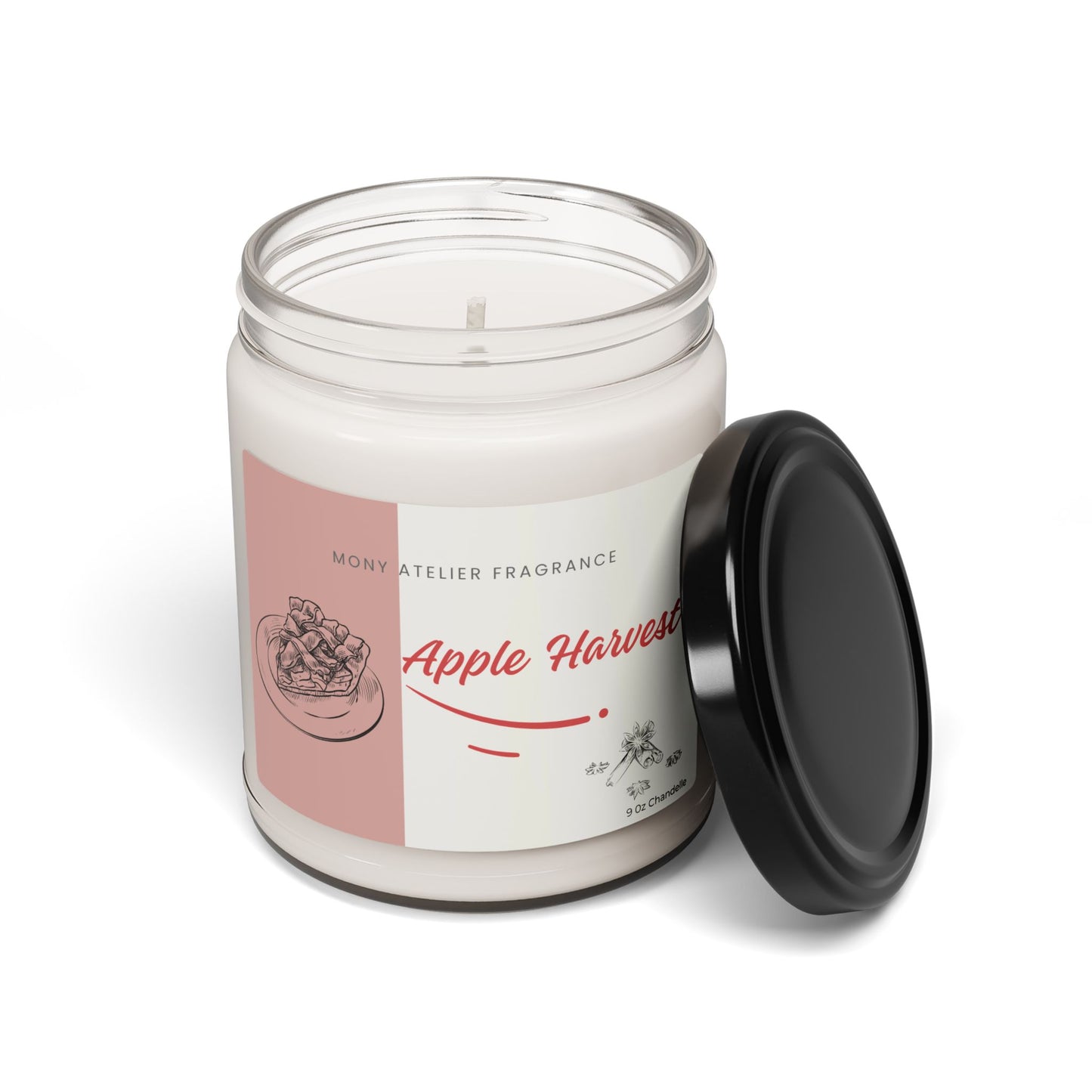 Bougie parfumée en cire de soja – Ambiance d’automne | Parfum pomme & récolte, déco chaleureuse, idée cadeau cocooning