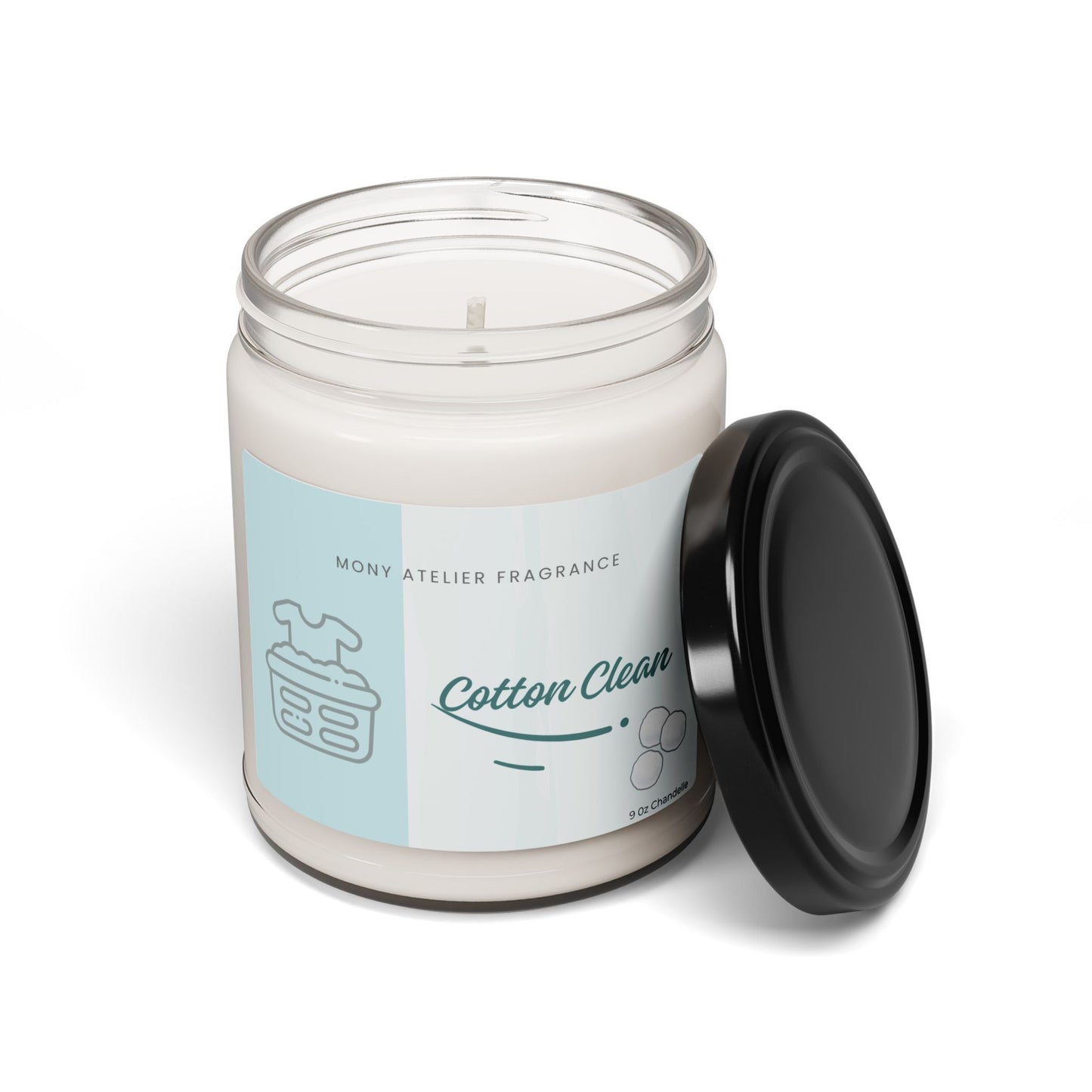 Bougie parfumée en cire de soja – Coton frais | Parfum propre pour la maison, idée cadeau bien-être, yoga, aromathérapie, décoration intérieure