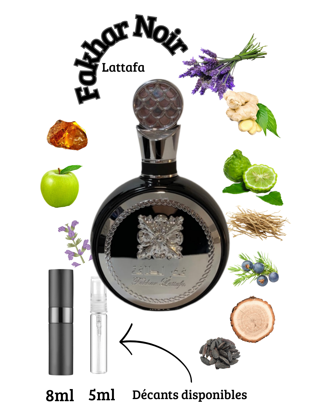 Fakhar Noir – Lattafa Eau de Parfum (5 ml / 8 ml / 100 ml)
