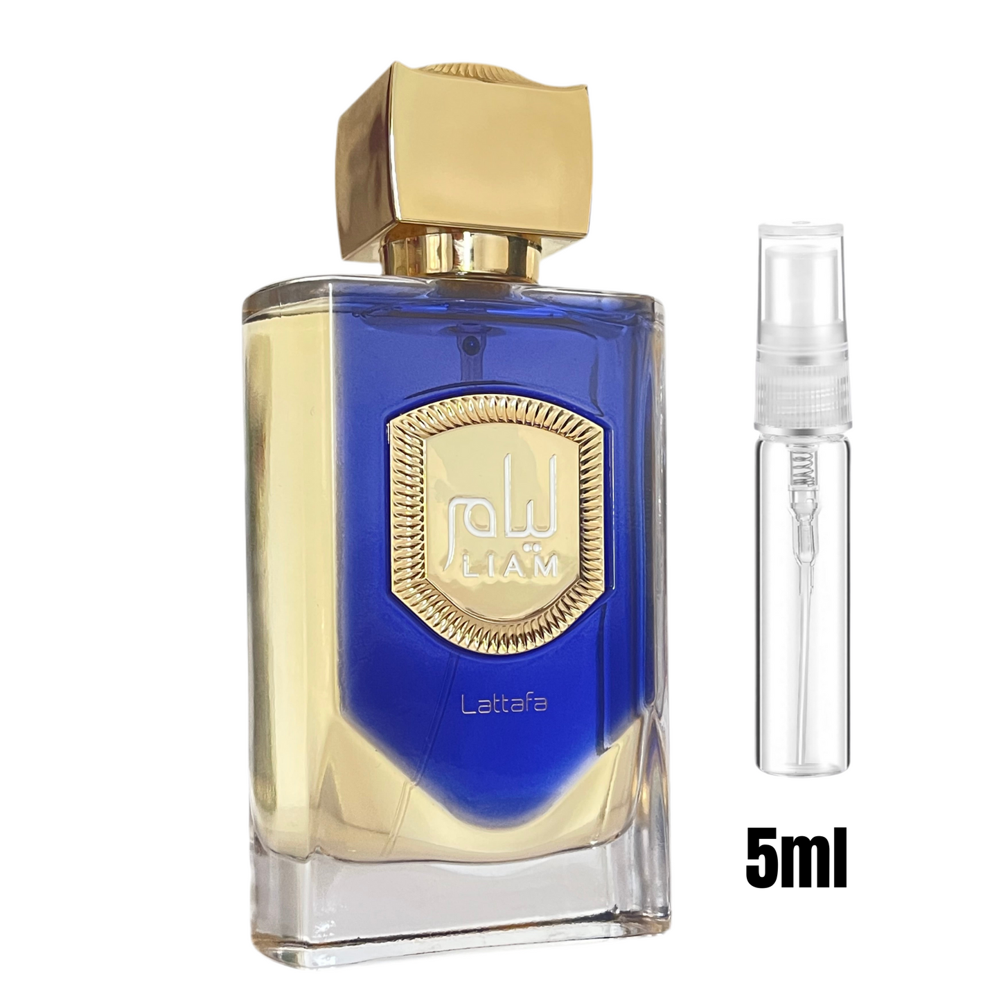 Échantillon 5 ml de Liam Bleu Shine – Lattafa / Parfum au format voyage.