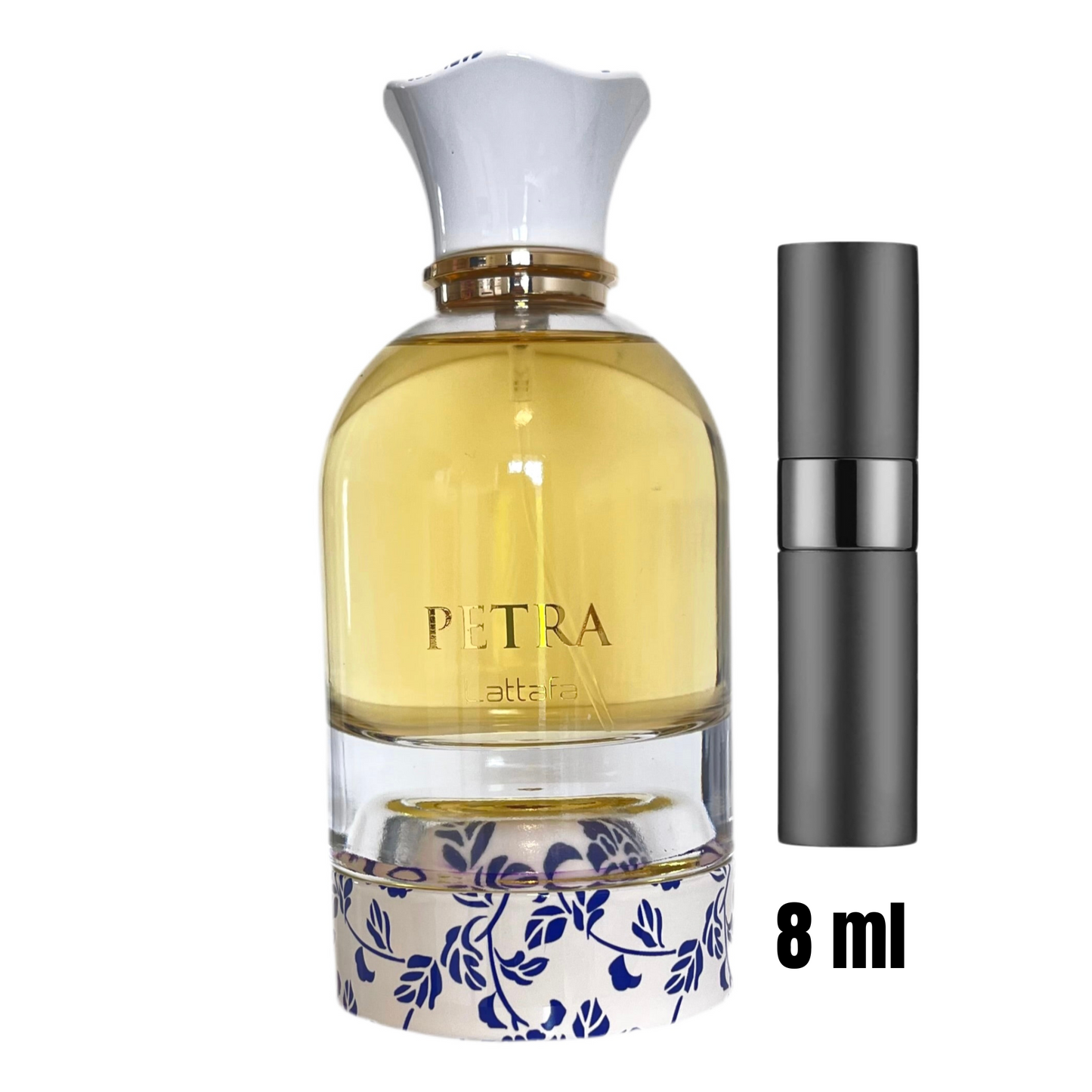 Échantillon 5 ml de Petra – Lattafa / Parfum riche et mystérieux / Format pratique et élégant.
