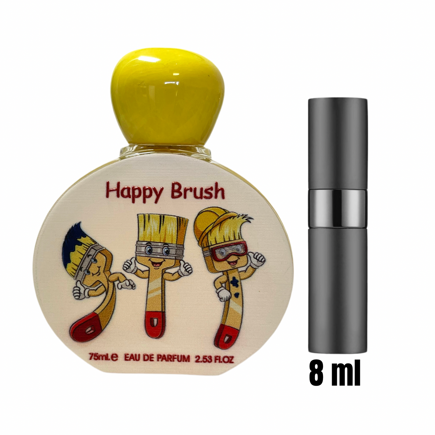 Échantillon 8 ml de Happy Brush / Un nuage de douceur fruitée dans un flacon pratique.