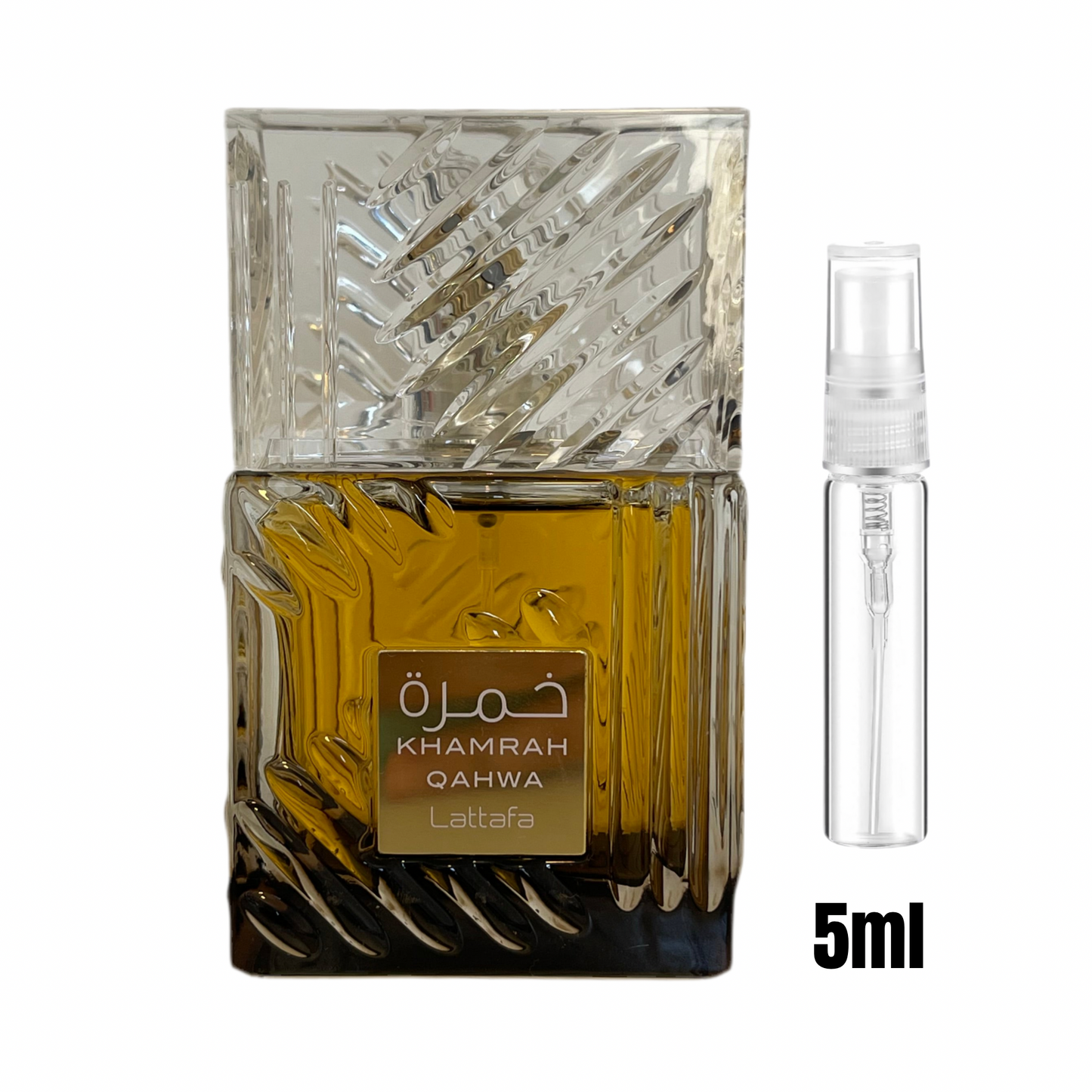 Échantillon 5 ml de Khamrah Qahwa / Format pratique pour découvrir ce parfum gourmand.