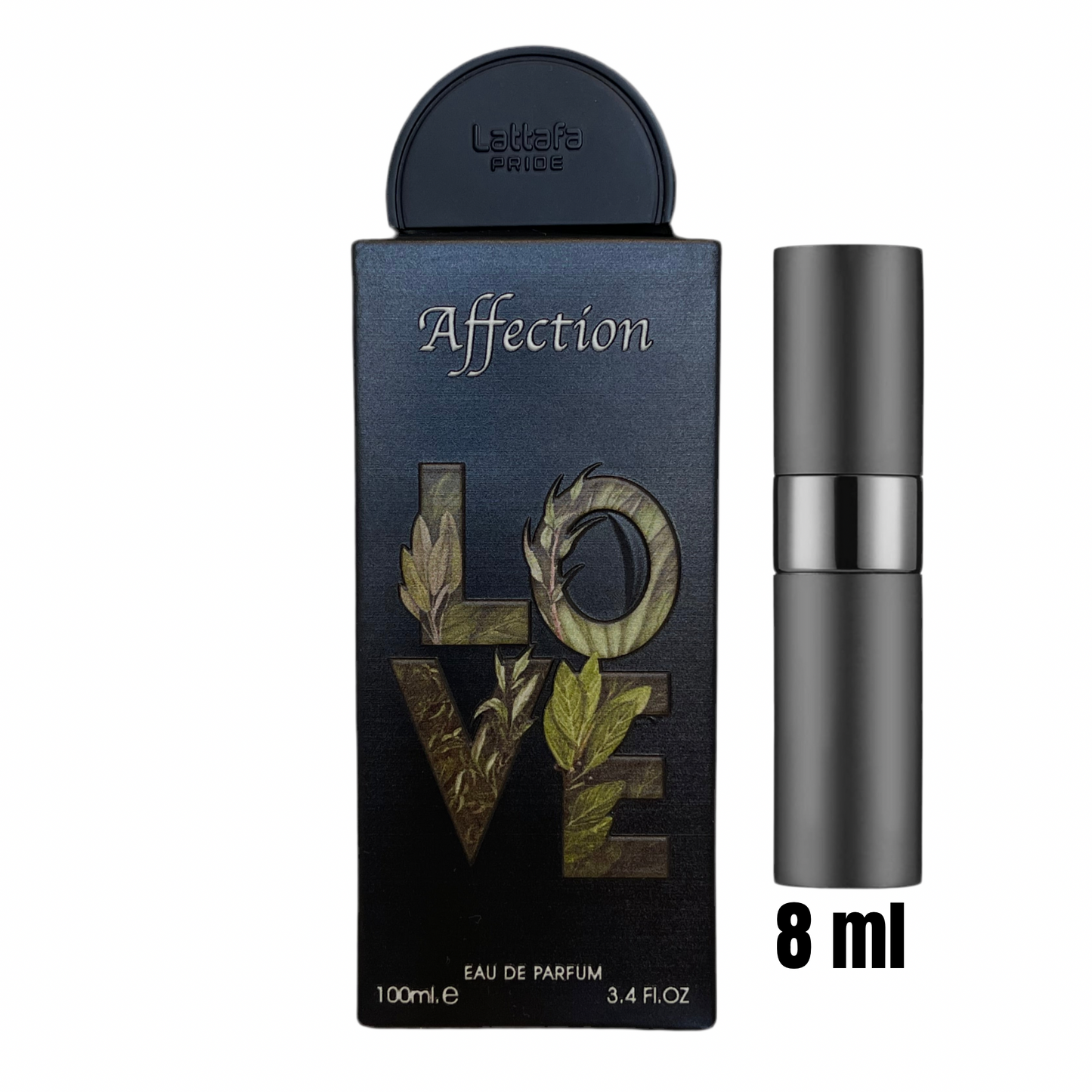 Échantillon 8 ml d’Affection Love – Lattafa / Parfum tendre aux notes florales et sucrées.