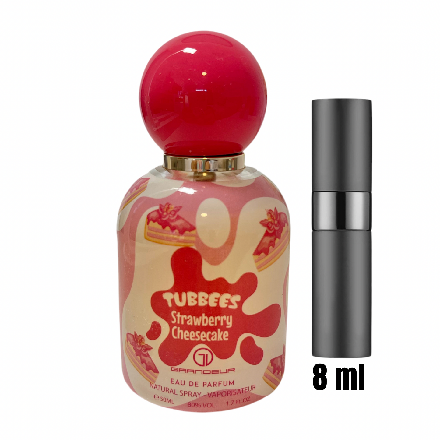 Échantillon 8 ml de Tubbees Strawberry Cheesecake / Parfum dessert irrésistible à emporter partout.