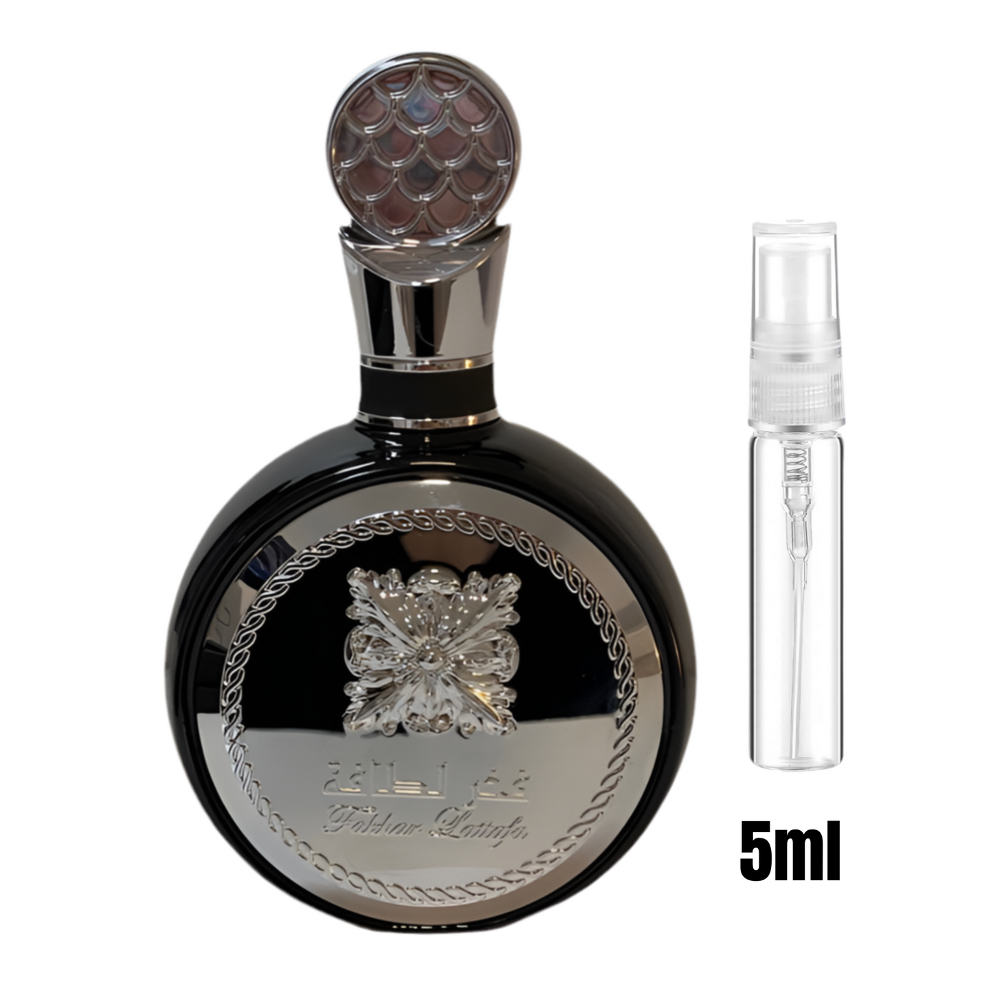 Échantillon 5 ml de Fakhar Noir / Masculin, intense, parfait pour l’élégance au quotidien.