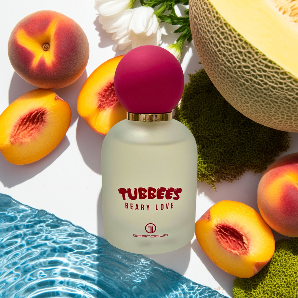 Notes de Tubbees Beary Love – Grandeur : fruits acidulés, vanille crémeuse, musc blanc et bois doux.