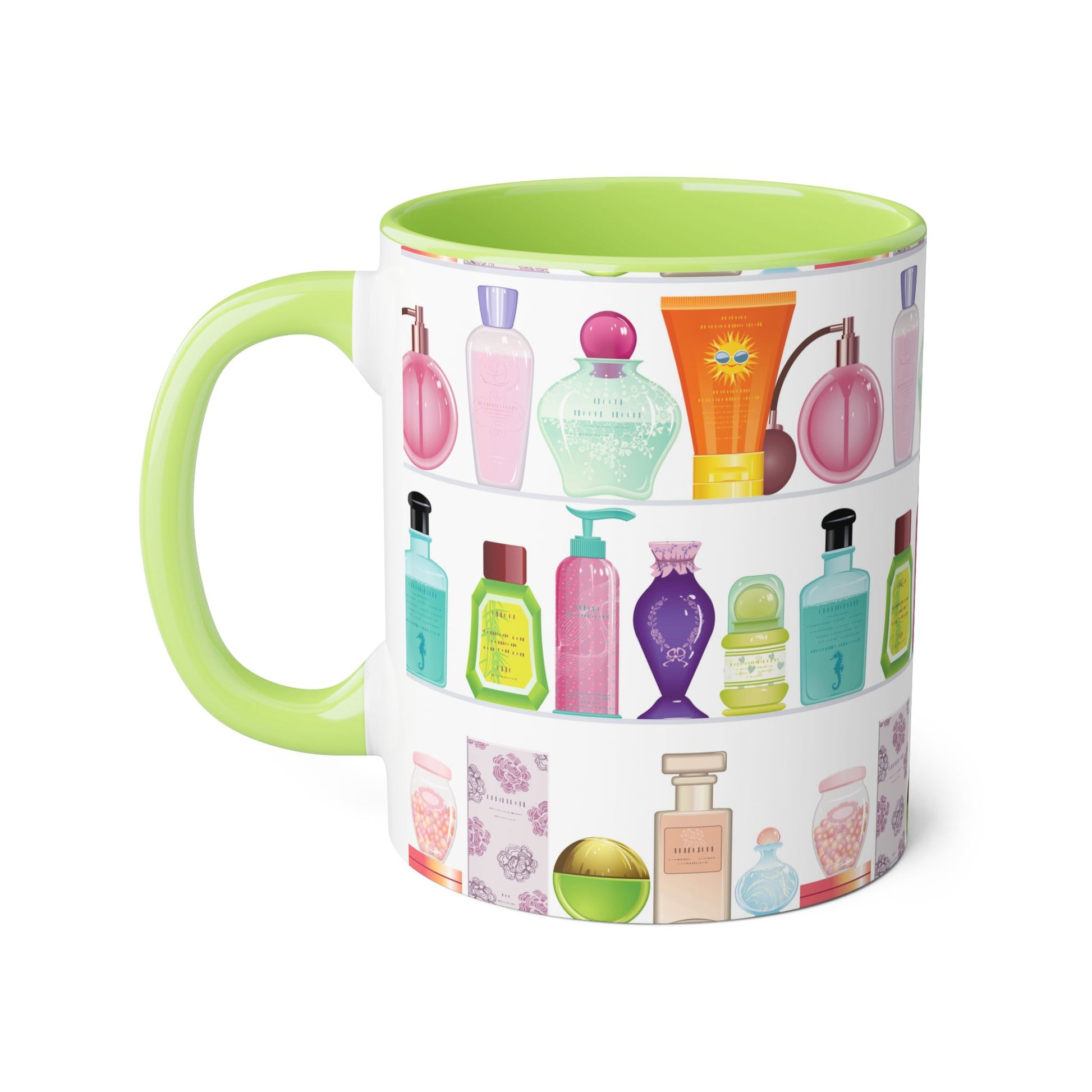 Détail des motifs de parfum sur tasse en céramique / Élégance au quotidien
