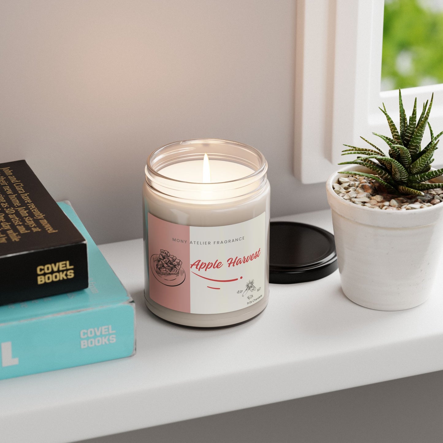 Bougie parfumée en cire de soja – Ambiance d’automne | Parfum pomme & récolte, déco chaleureuse, idée cadeau cocooning