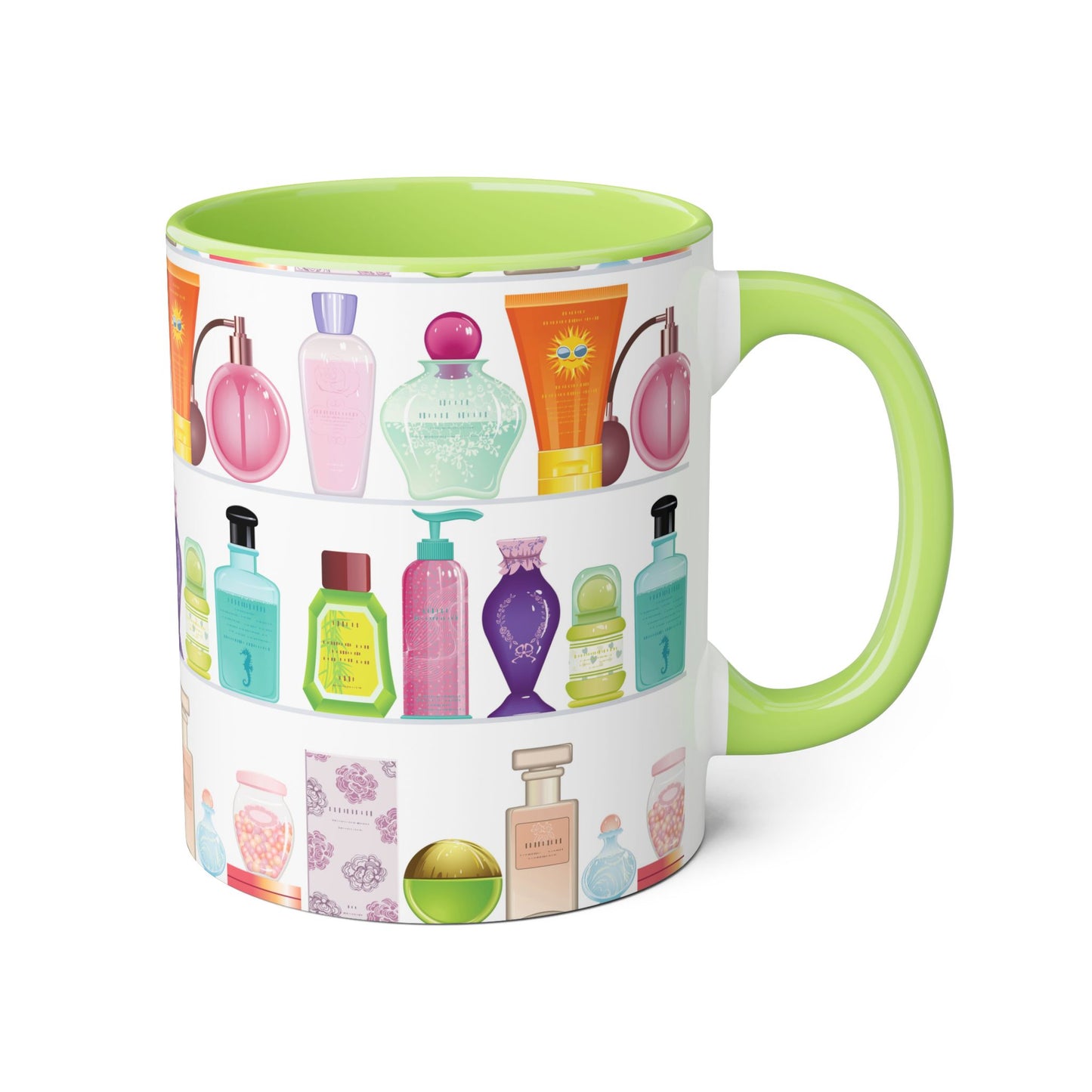 Détail des motifs de parfum sur tasse en céramique / Élégance au quotidien
