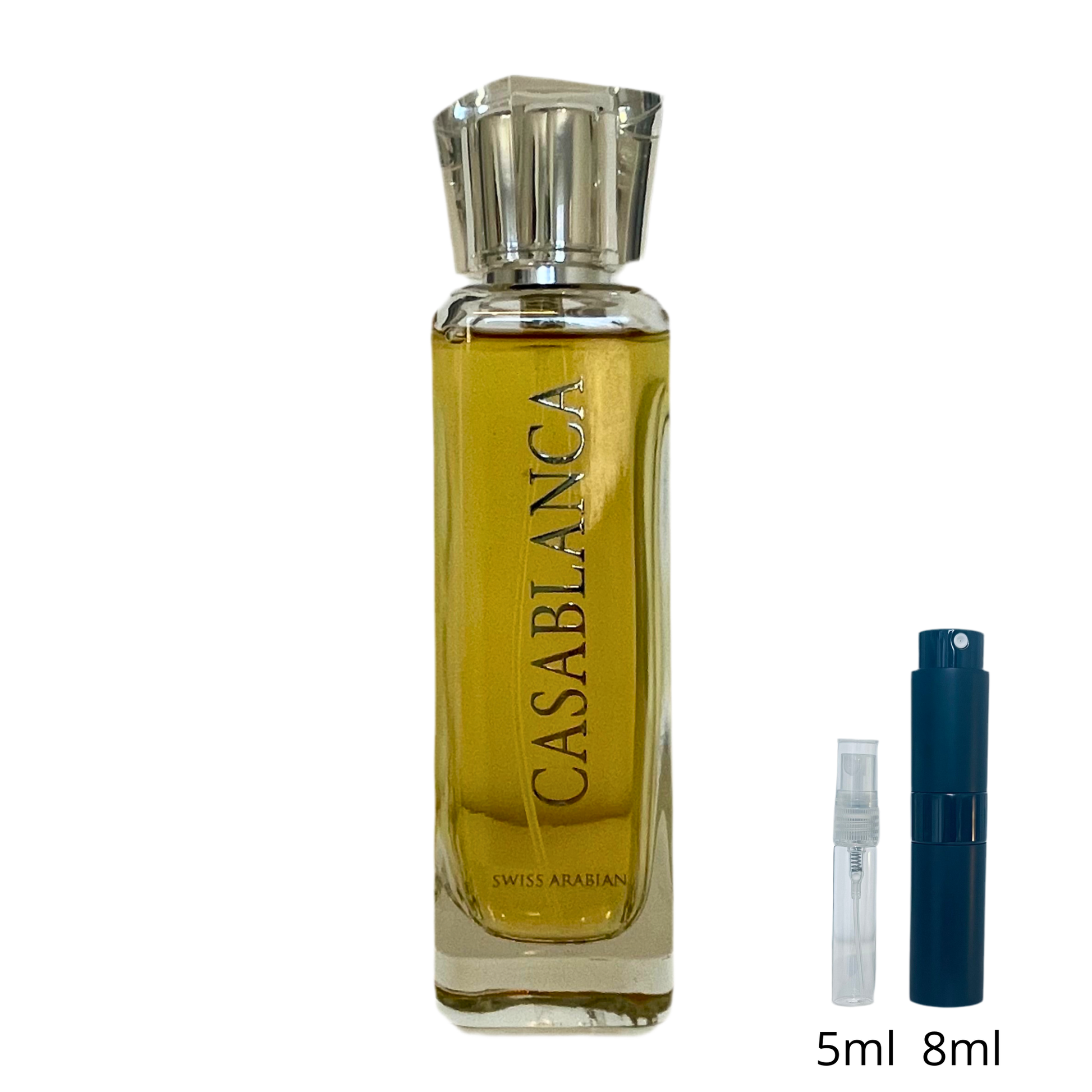 Casablanca – Swiss Arabian : un parfum fruité-caramélisé, chaleureux et envoûtant.