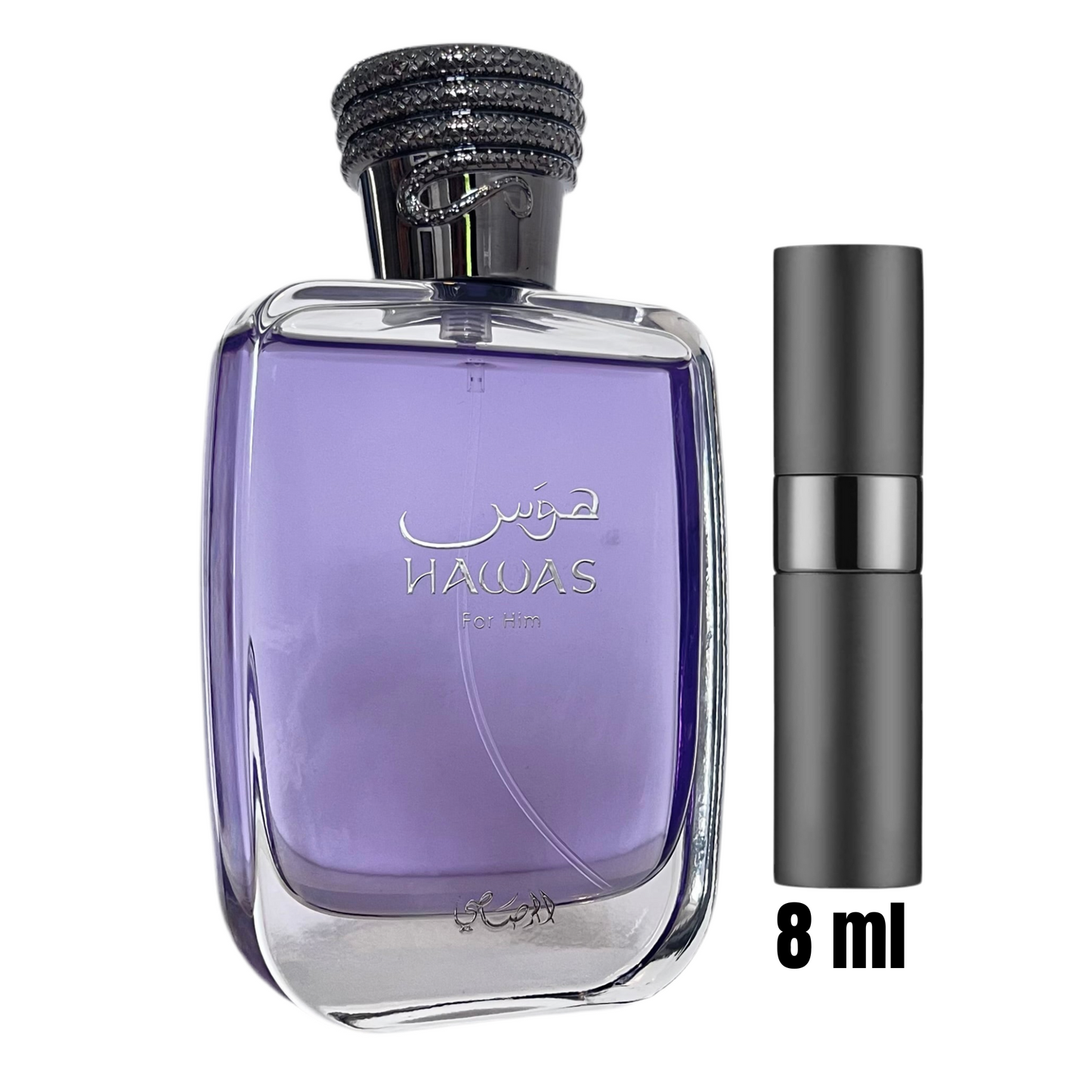 Échantillon 8 ml de Hawas For Him – Rasasi / Flacon en verre pratique avec spray.