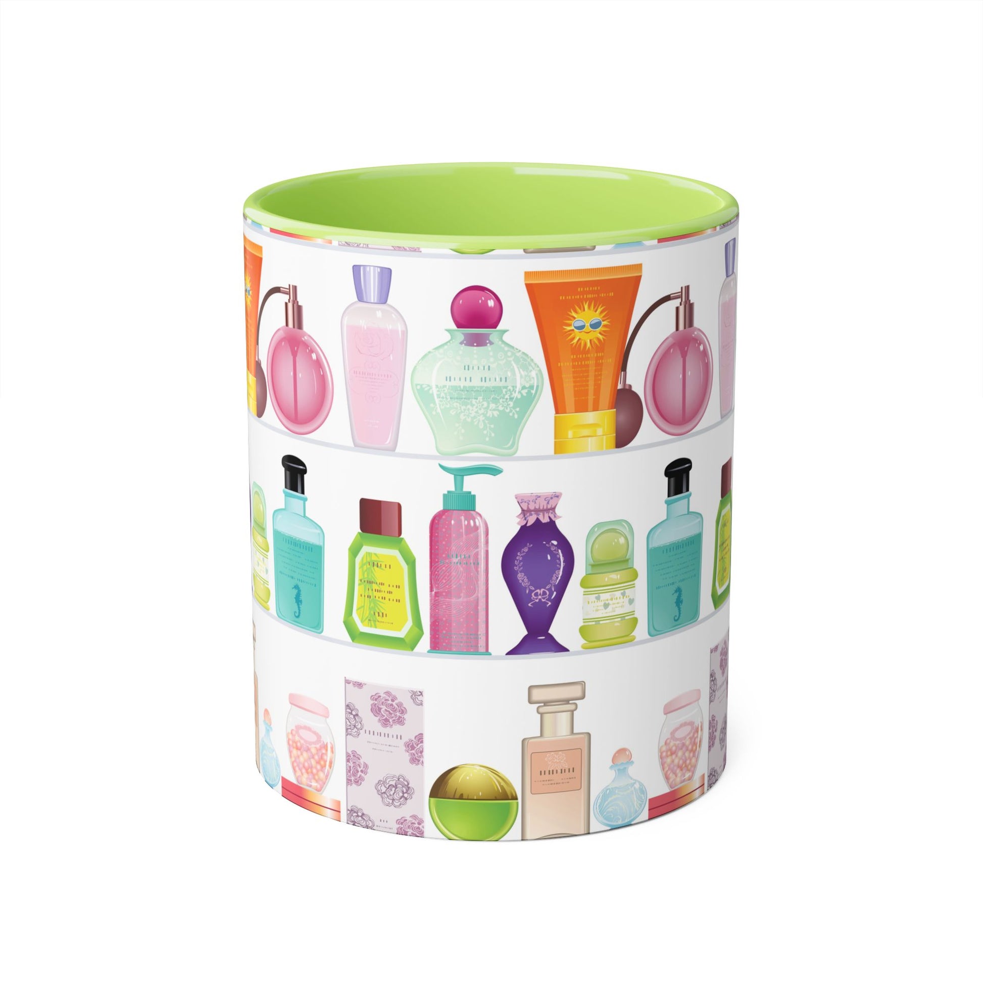 Détail des motifs de parfum sur tasse en céramique / Élégance au quotidien
