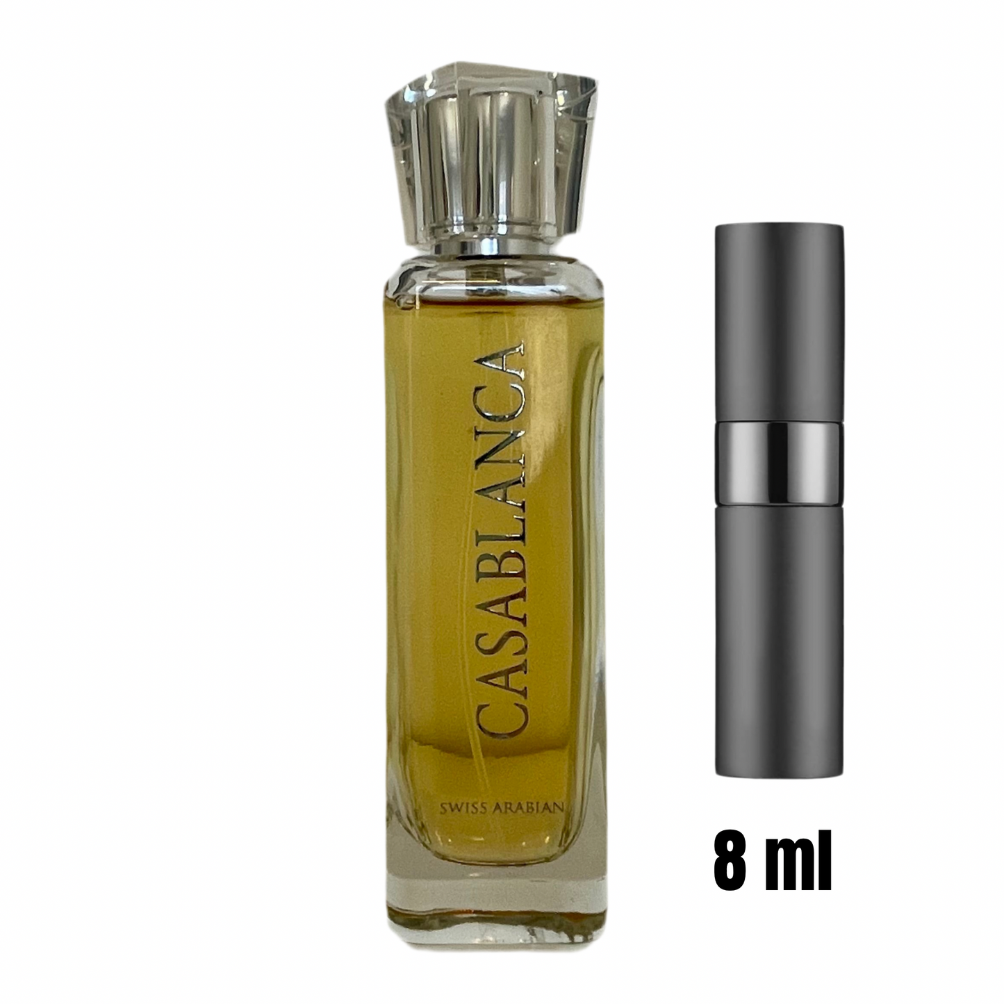 Échantillon 8 ml de Casablanca – Swiss Arabian / Parfum oriental sucré en flacon spray.