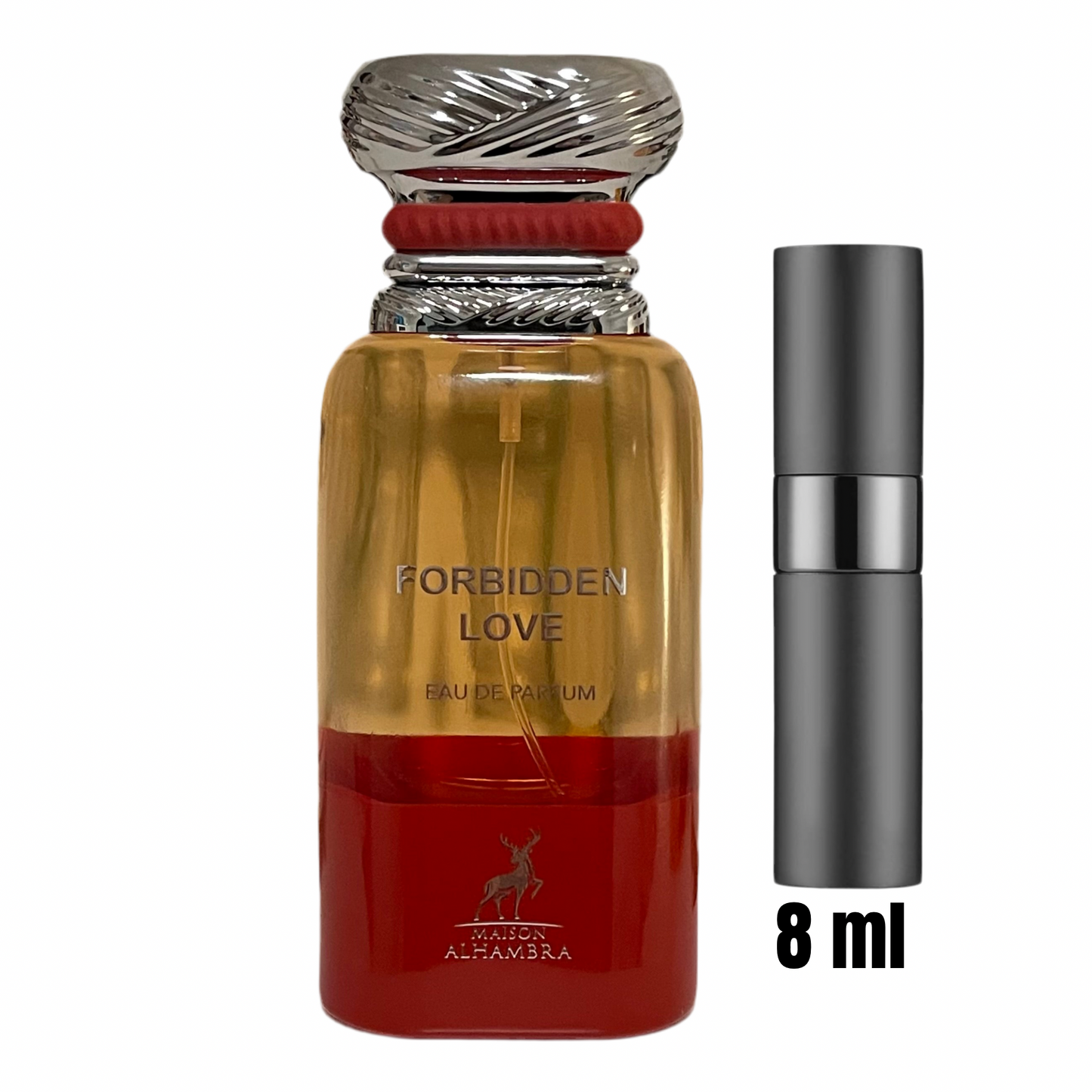 Échantillon 8 ml de Forbidden Love – Maison Alhambra / Flacon spray pratique au format voyage.