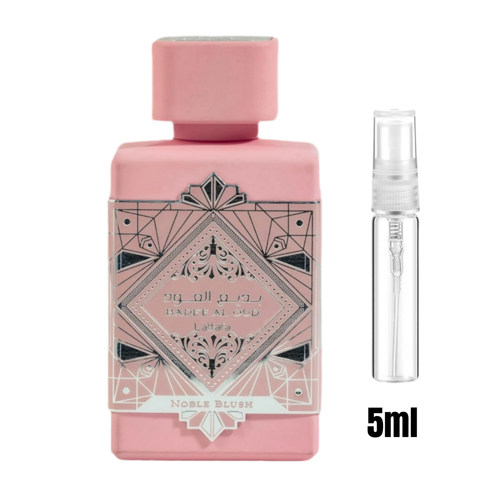 Échantillon 5 ml de Badee Al Oud Noble Blush – Lattafa / Délicate chaleur orientale à découvrir.
