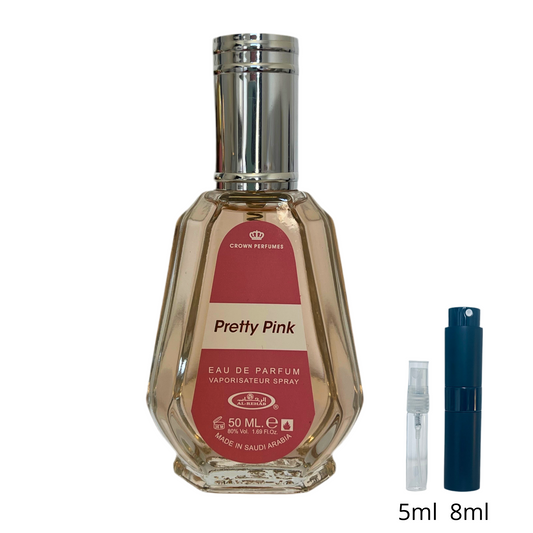 Pretty Pink – Al Rehab / Échantillon 5 ml ou 8 ml / Flacon en verre avec spray / Parfum format voyage