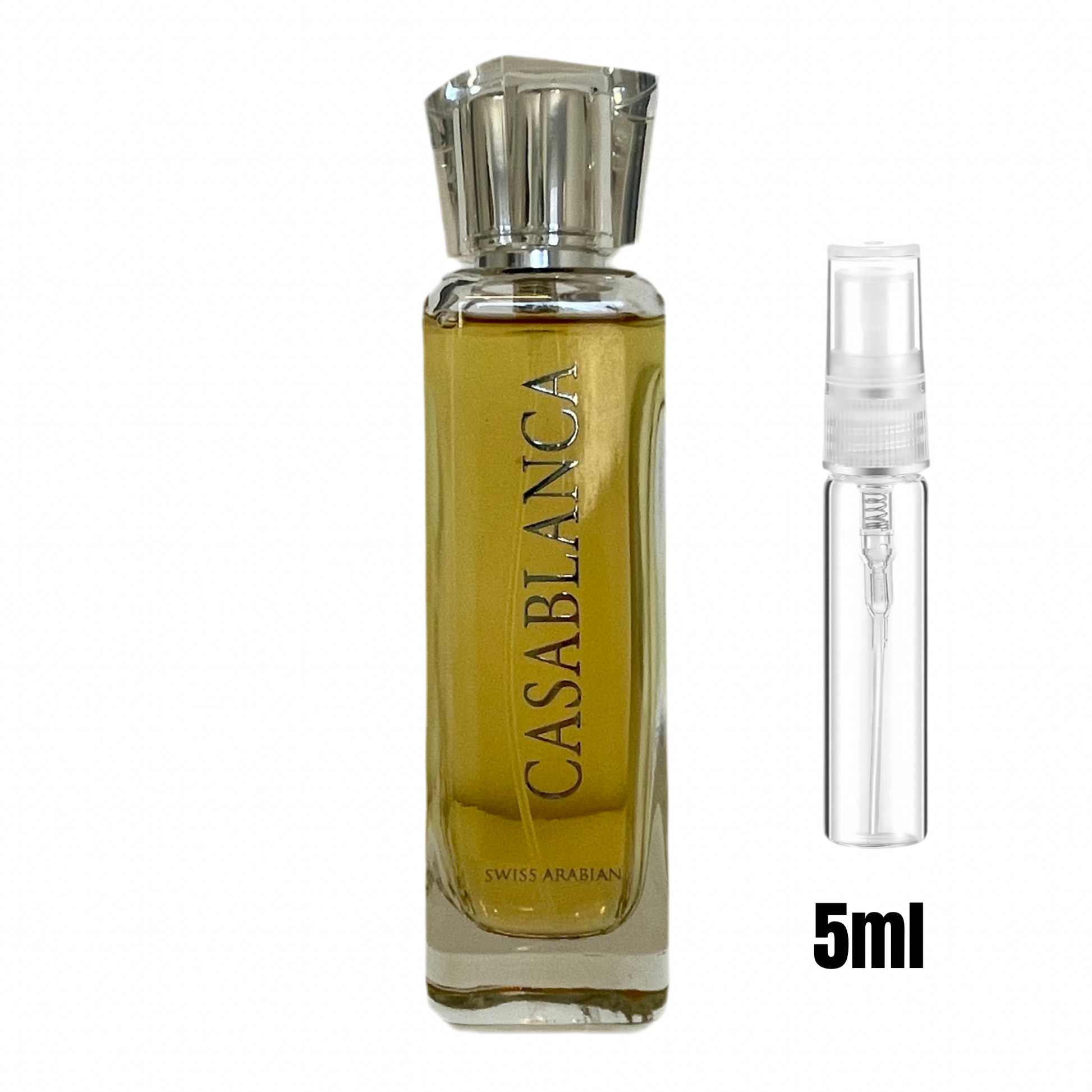 Échantillon 5 ml de Casablanca – Swiss Arabian / Format pratique et parfum intense.
