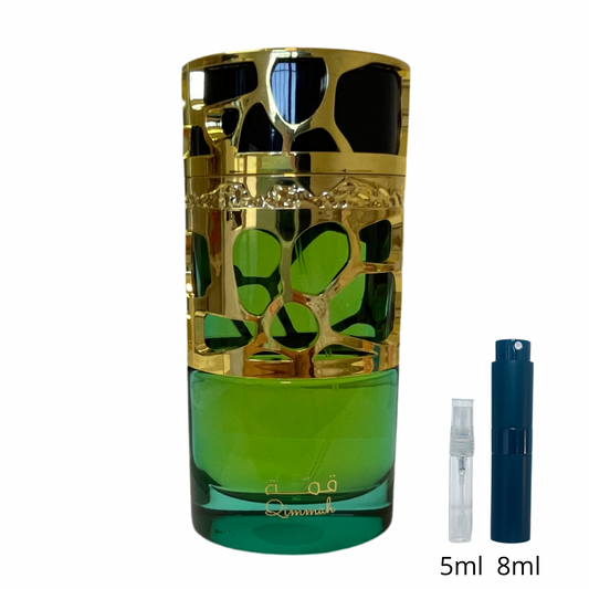 Qimmah – Lattafa / Échantillon 5 ml ou 8 ml / Flacon en verre avec spray / Parfum format voyage
