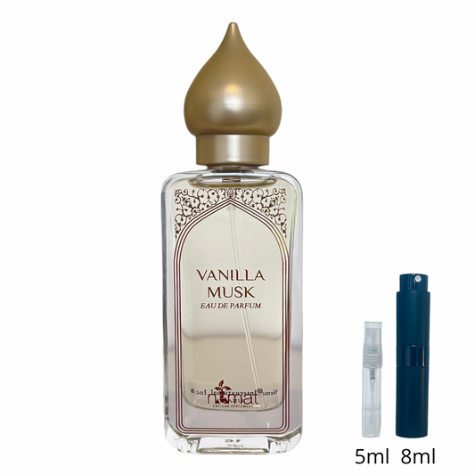 Vanilla Musk – Nemat / Échantillon 5 ml ou 8 ml / Flacon en verre avec spray / Parfum format voyage
